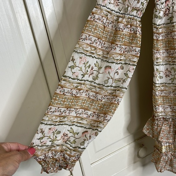 Koko & Mason Women’s Ivory Floral Print Long Sleeve Mini Dress Sz M Smocked NWT - Picture 10 of 13